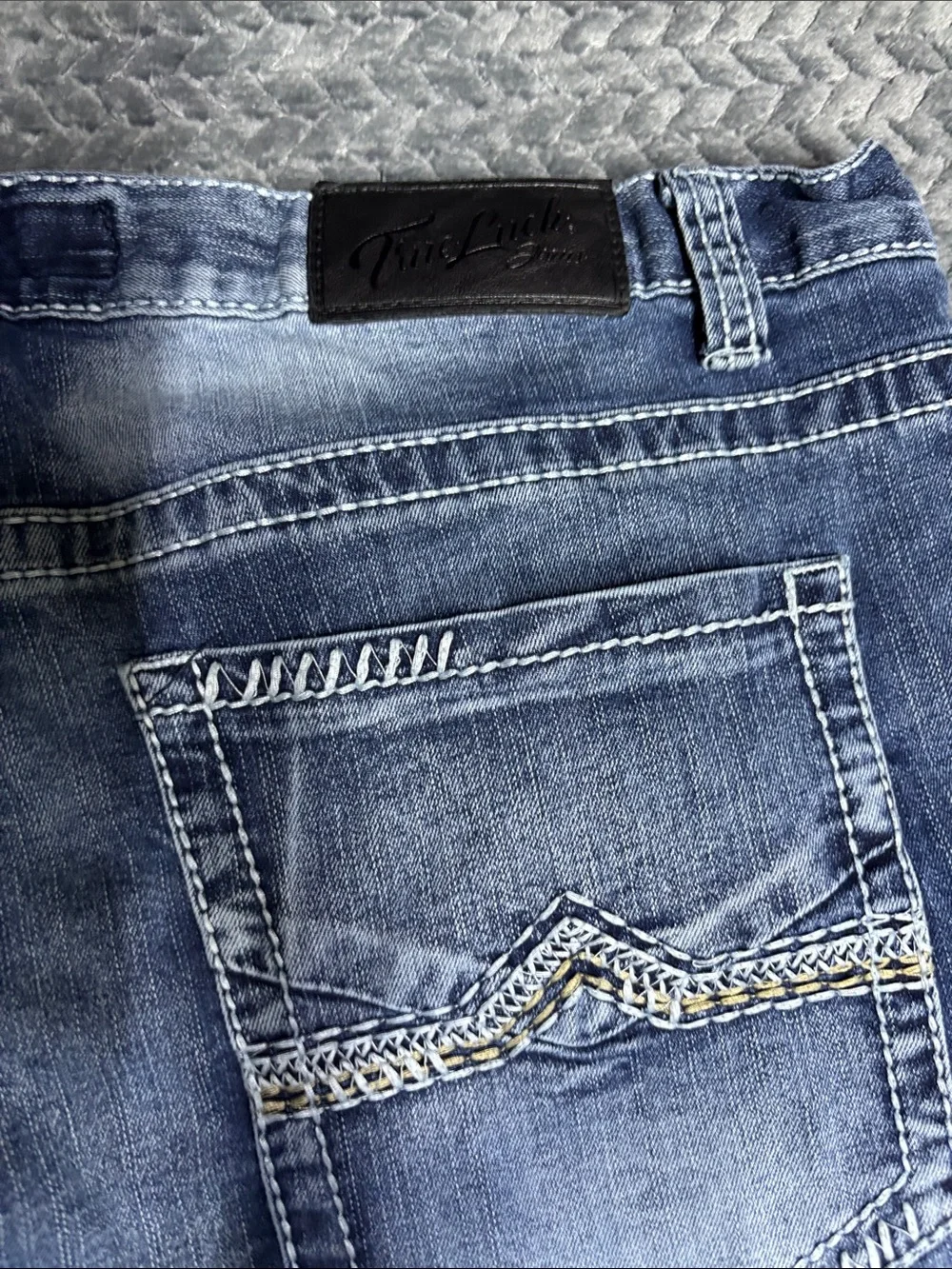 True Luck Straight-Leg Washed Blue Men's Jeans 36x30